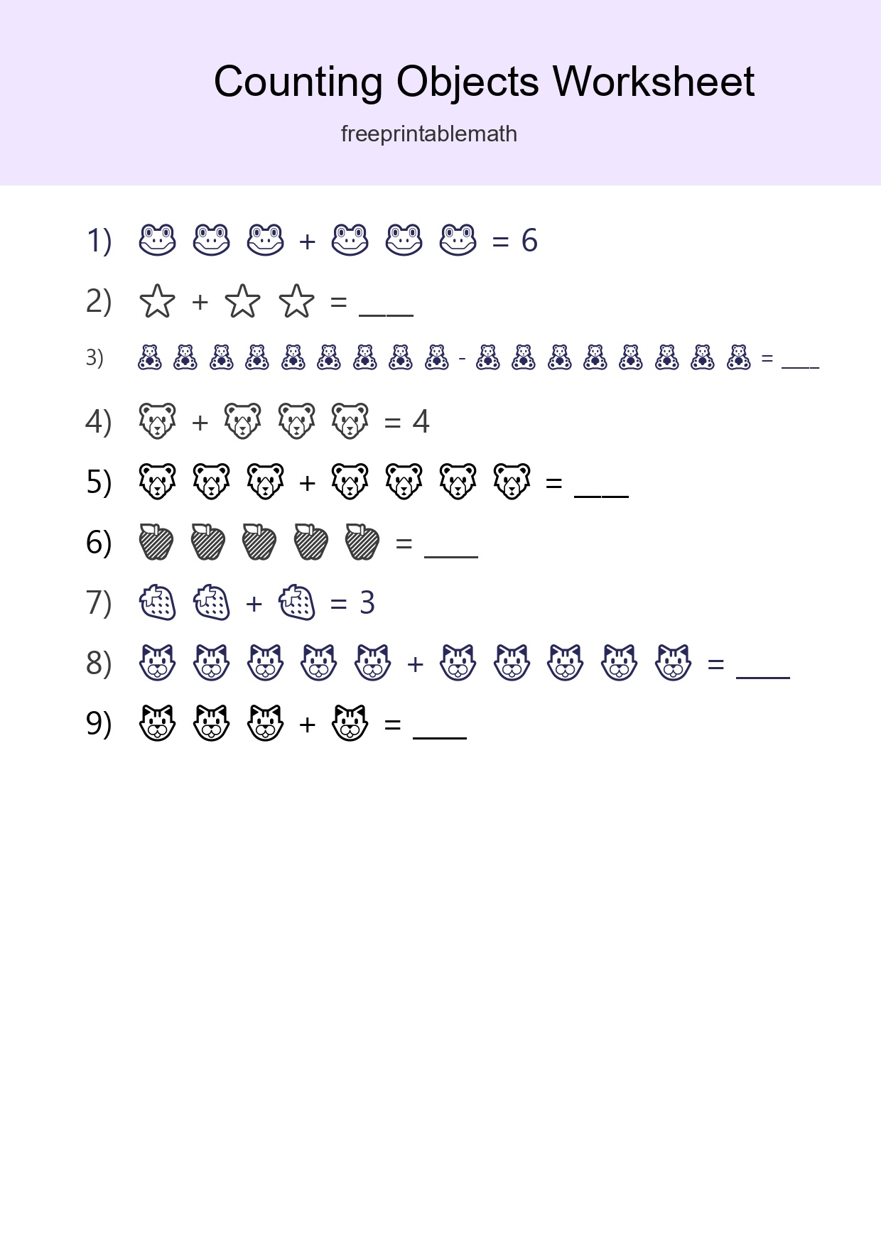 Free Counting Objects Worksheet For Kindergarten Printable - Part 23